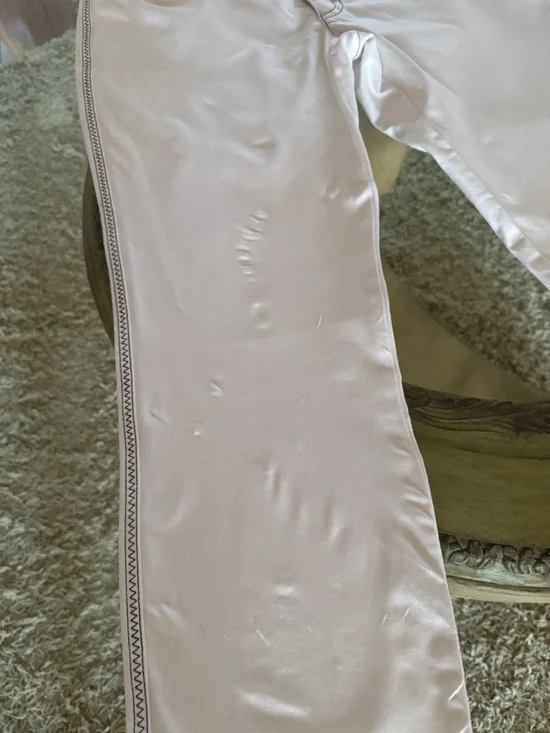 Escada Vtg Womens Suit EU 40 Cream Contrast Stitch Blazer Pants Quiet Luxury - Picture 15 of 16